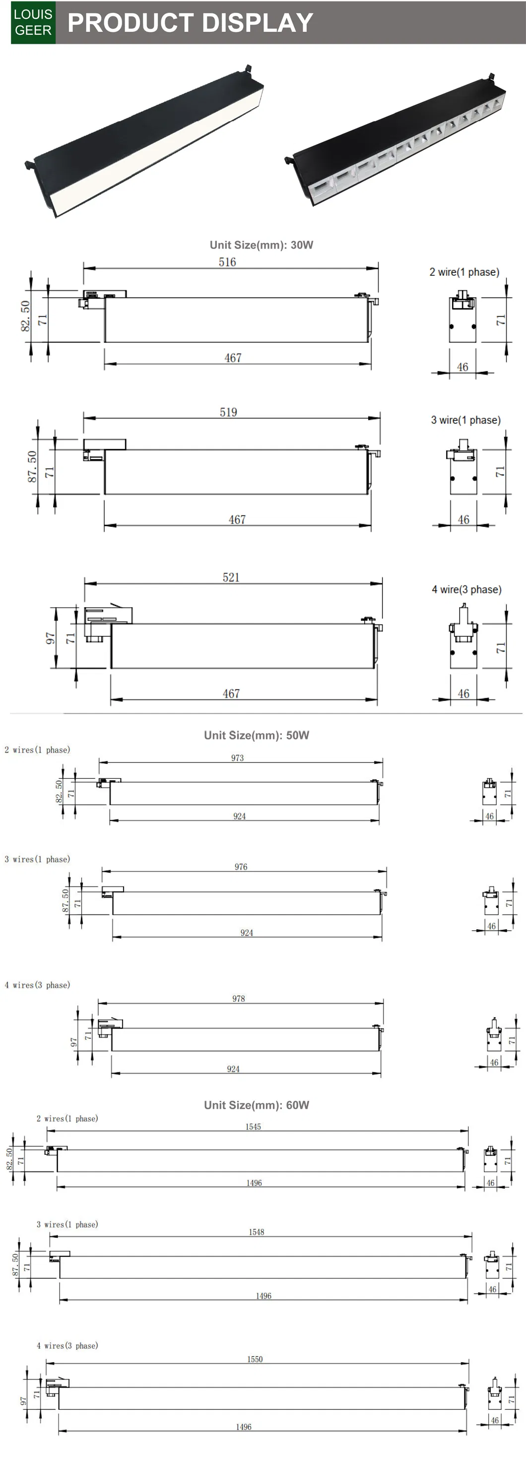 China Manufacturer Super Bright Shop High Bay Linear LED Ceiling Light